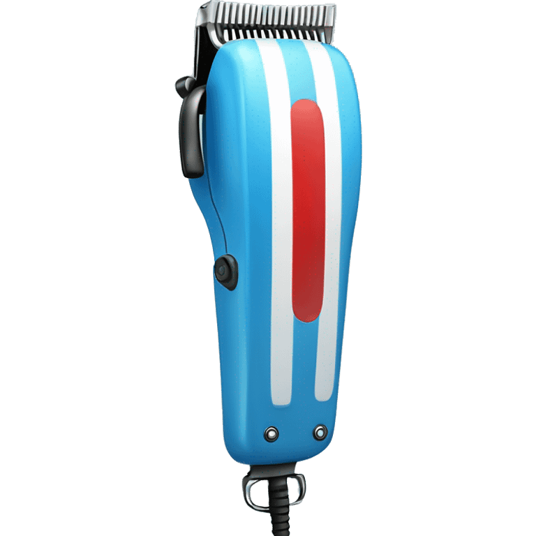 hair clipper with a barber pole near blue present box with red bow emoji