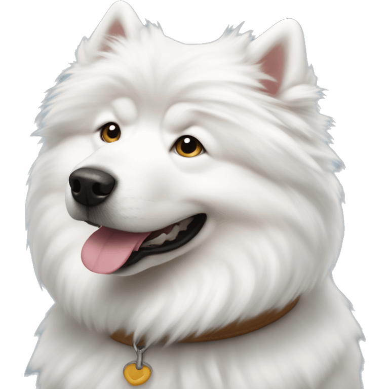 white haired dog samoyed emoji