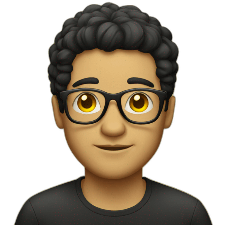 Man with yellow tinted glasses and black hair  emoji