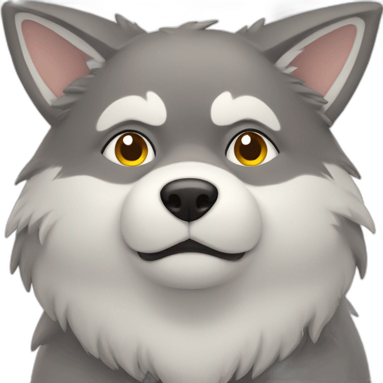 Cute little Chubby Wolf emoji