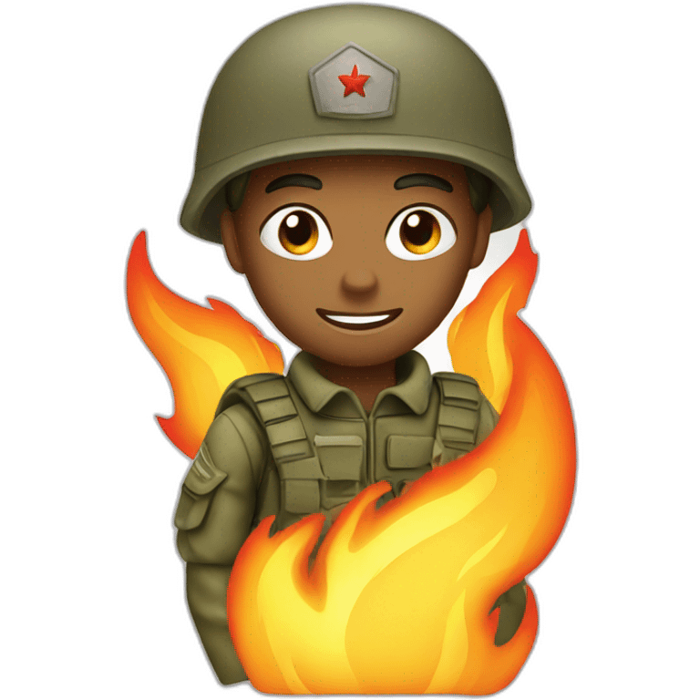 Soldier boy on fire emoji