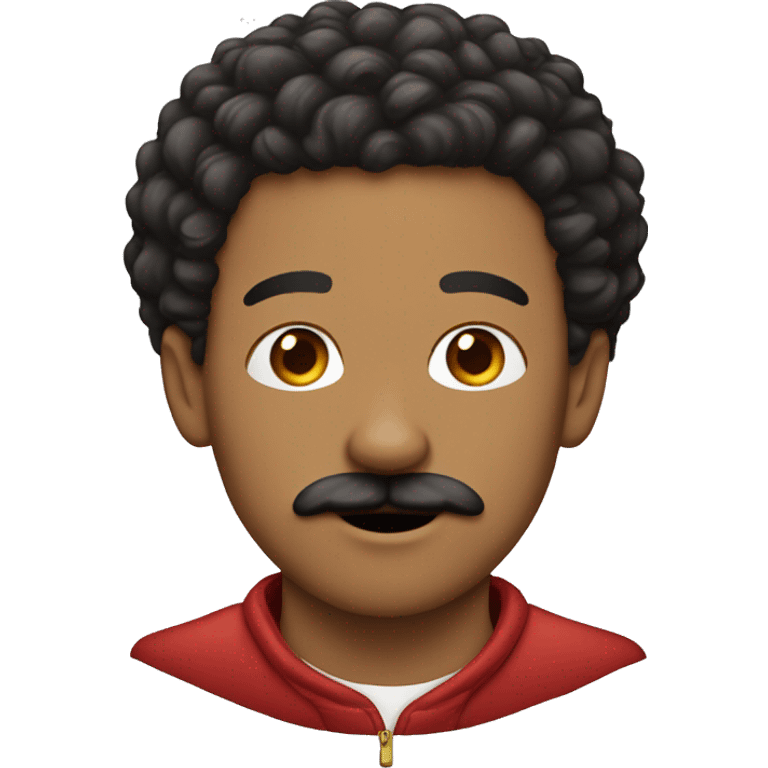 Lightskin man with mustache with red golden doodle emoji