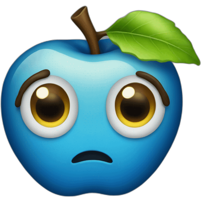 Blue apple emoji