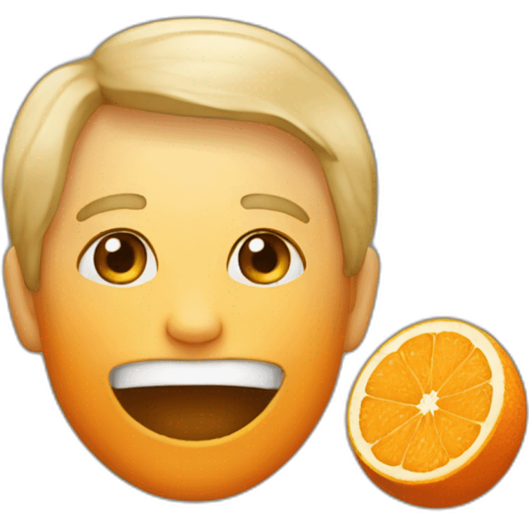 Un humain qui mange une orange emoji