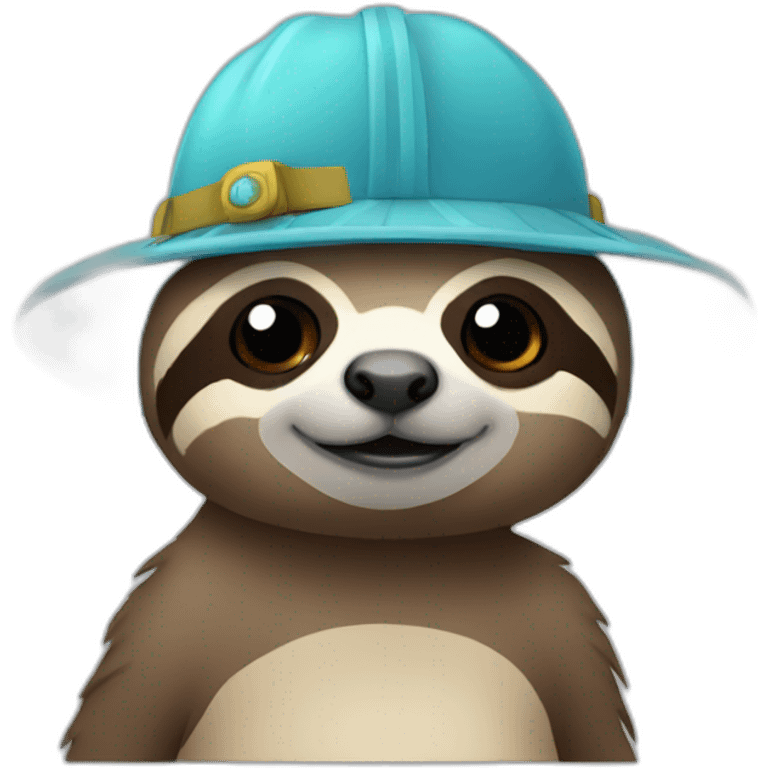 sloth with a propeller cap emoji