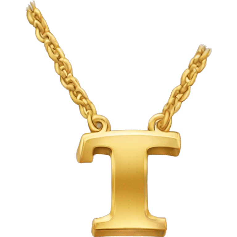 Gold letter T necklace  emoji