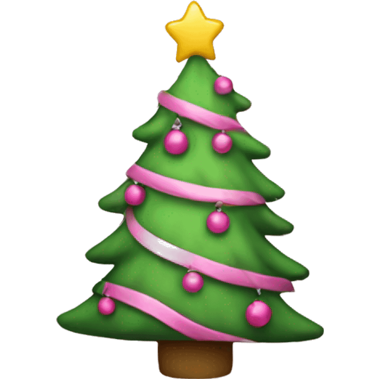 Pink Christmas tree emoji