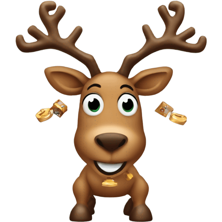 Reindeer spinning the dreidel emoji