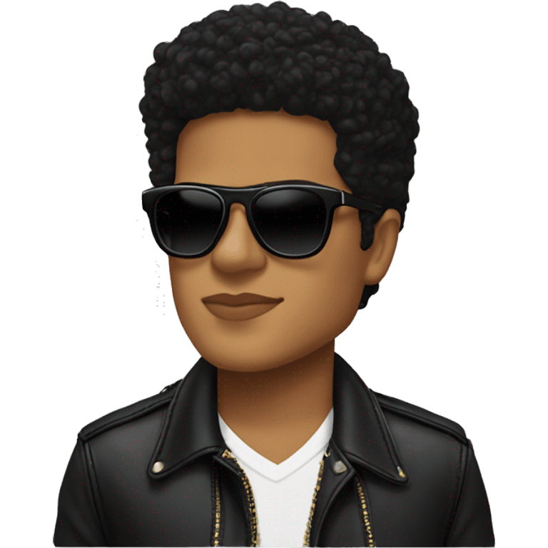 bruno mars in apt with black shades emoji