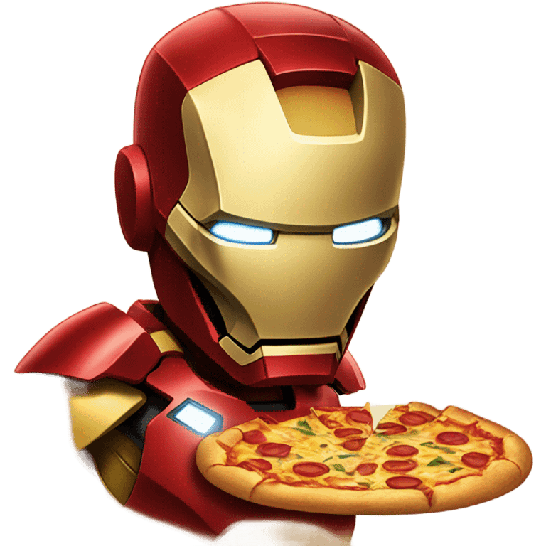 Iron Man eating pizza emoji