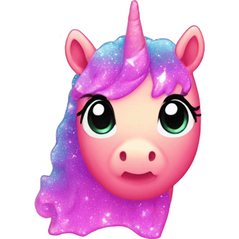 Kawaii neon star glitter jelly horse emoji    emoji