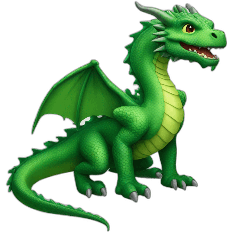 Realistic big Green Dragon emoji