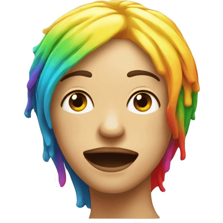 lemon on white background with red circle centered in middle and colorful hair on top emoji