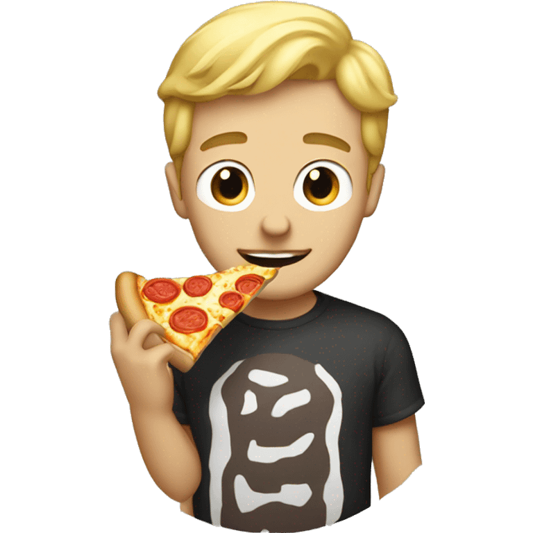 blonde men eating pizza emoji