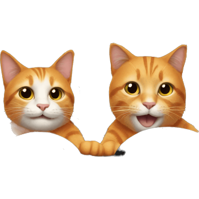 Two orange cats driving emoji