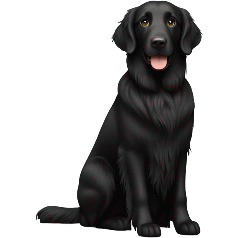 Flat coated retriever with no tail emoji