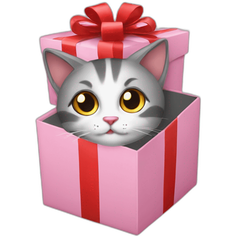 cat gift box emoji