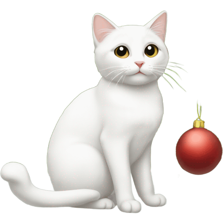 white cat christmas emoji