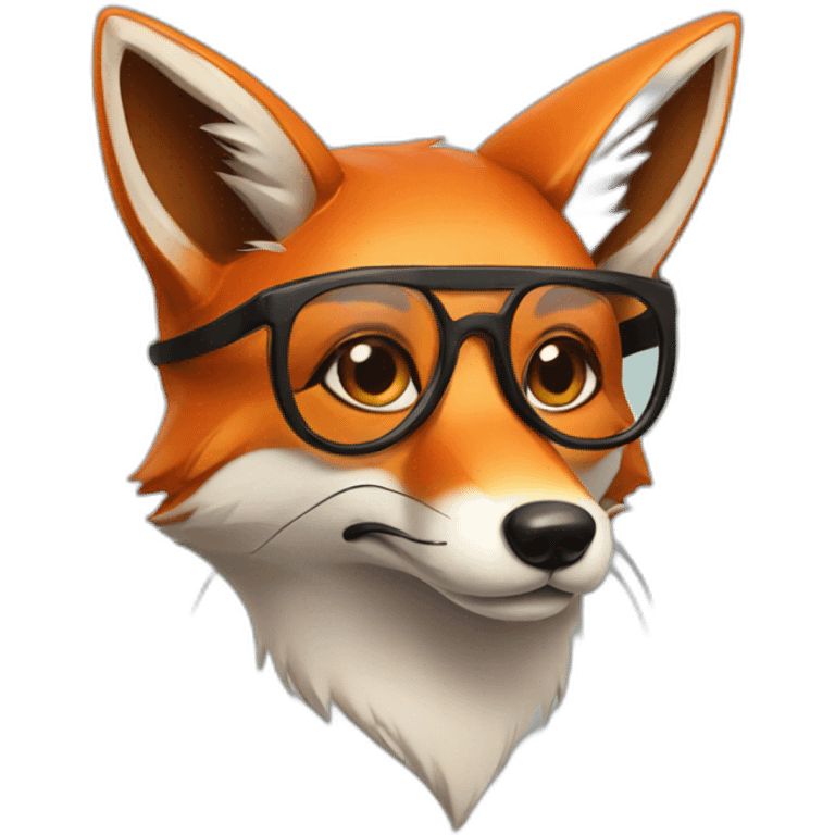 fox with glasses and moustache emoji