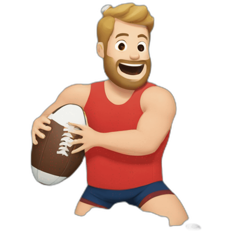 Un rugbyman qui boit une bière  emoji