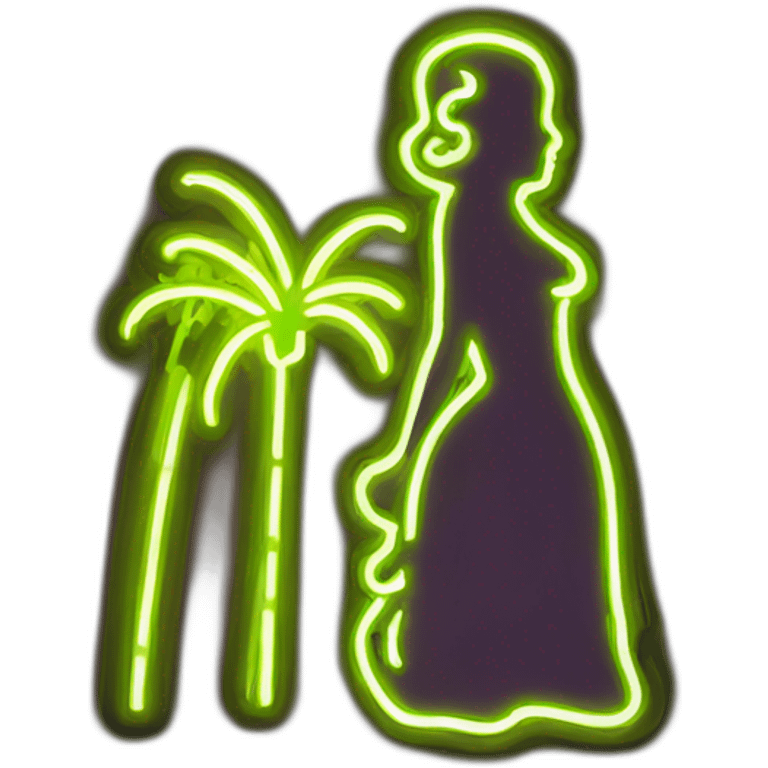 Sexy silhouette vegas neon sign emoji