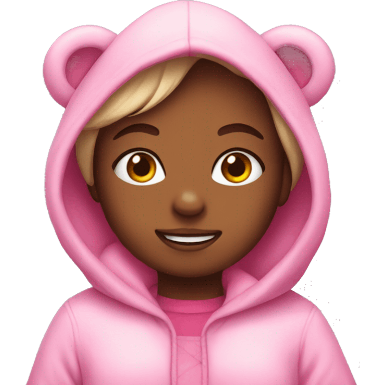 Girl in pink bear clothes emoji