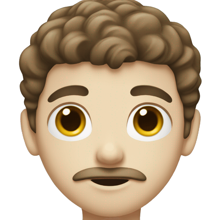 Boy with white skin, brown hair and a moustache  emoji