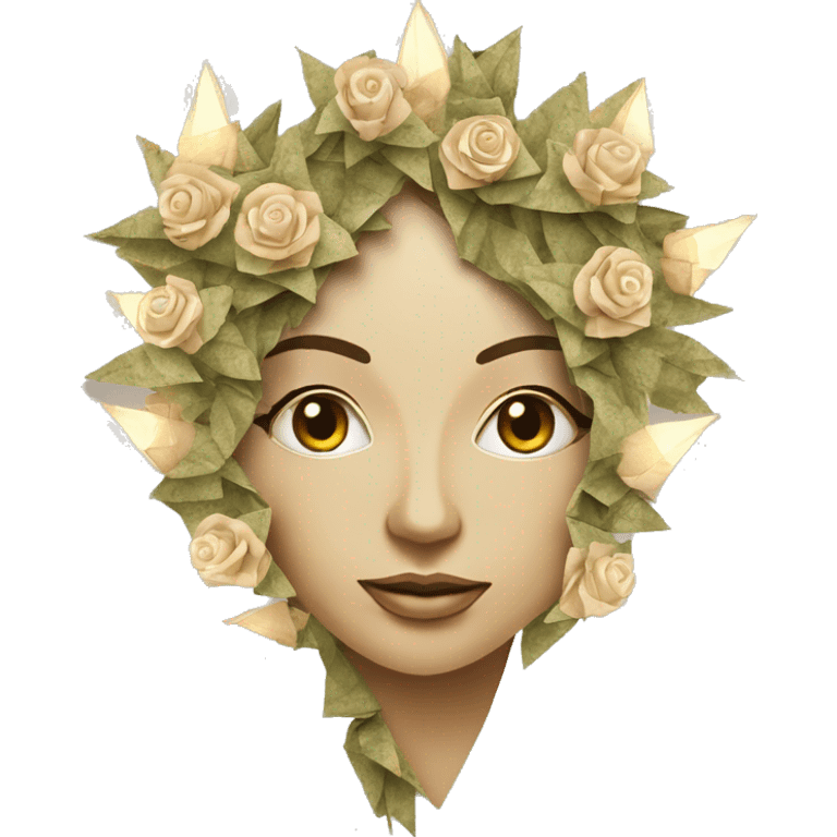  Hemp 420 lady face made of 420 origami newspaper roses hemp leaves lantern fairy lights burning paper and hemp leaves in hair fairy lights emoji