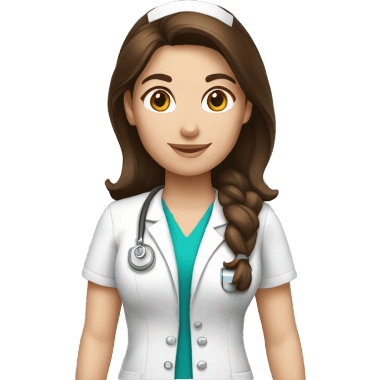 nurse star brunette brown hair emoji