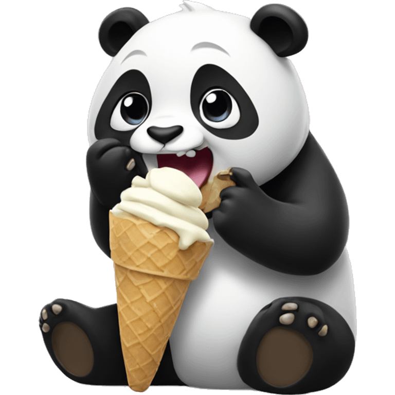 Panda eating ice cream emoji