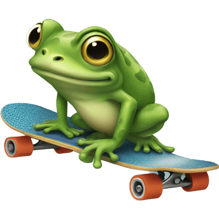 Frog on a skateboard  emoji