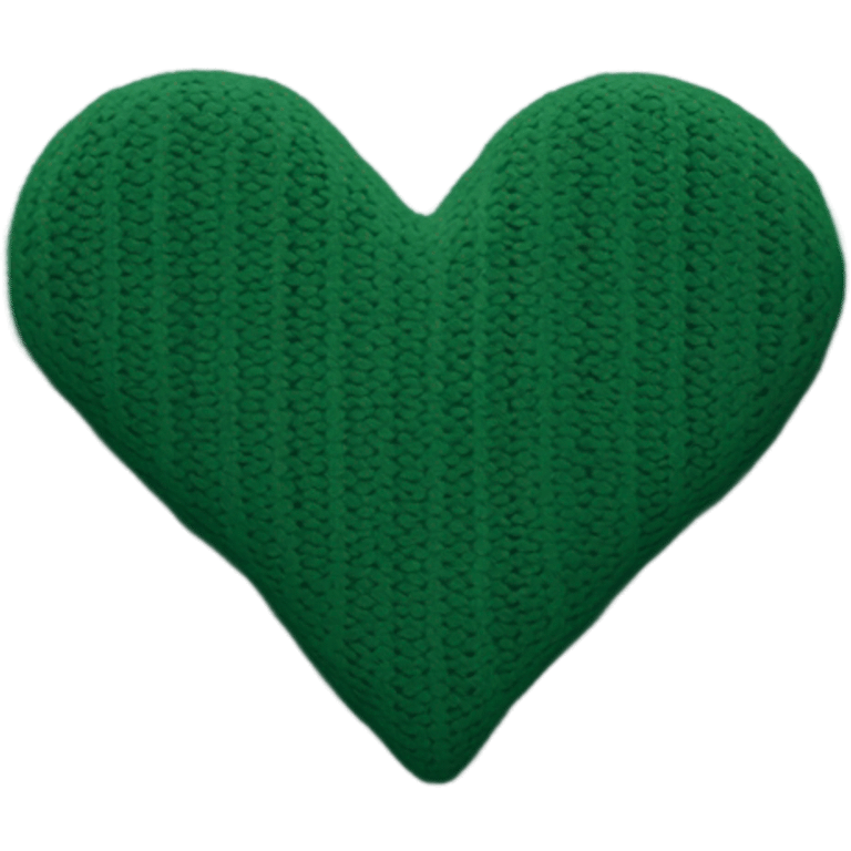 Knitted pattern in the shape of a heart and color is dark green emoji