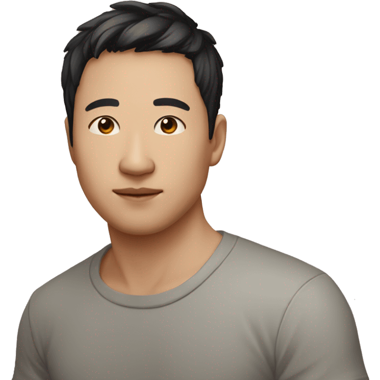 38 years old laotien guy with round asiand black eyes, fair skin emoji