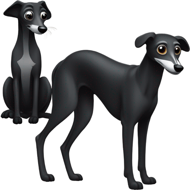 Black greyhound and raccoon emoji