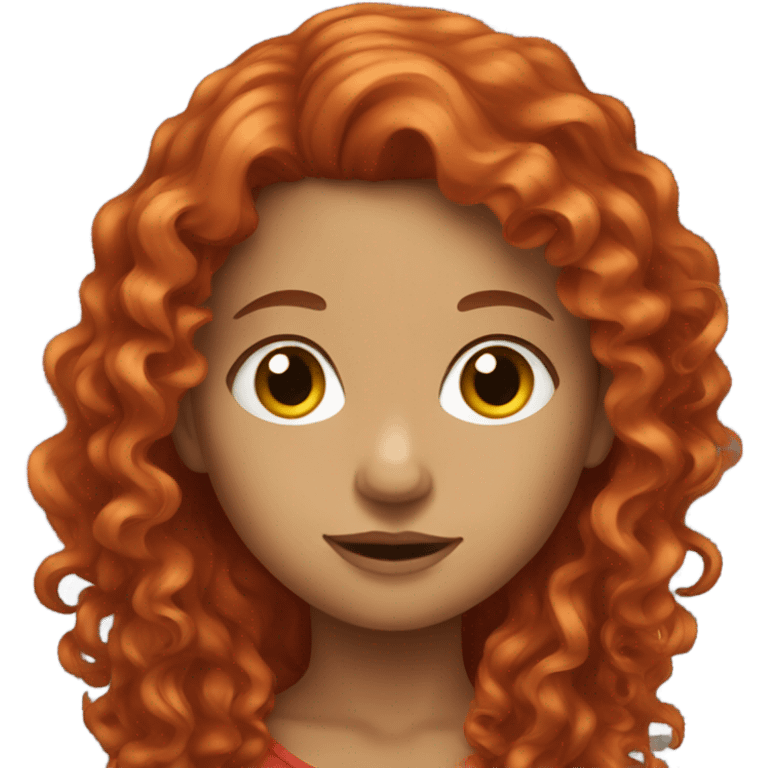 Girl with long red curly hair emoji