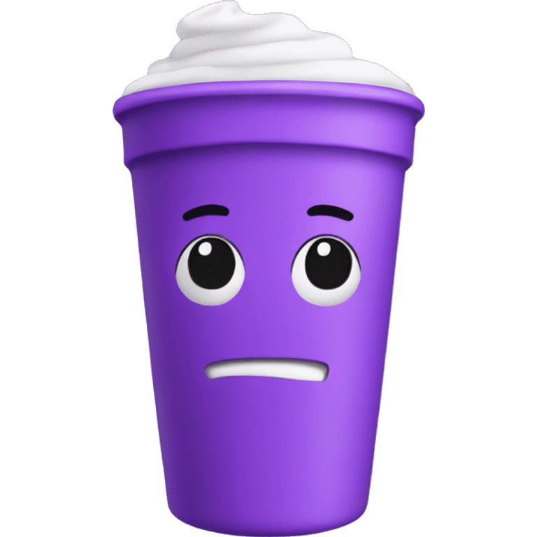 Make a foam cup with purple liquid in it emoji