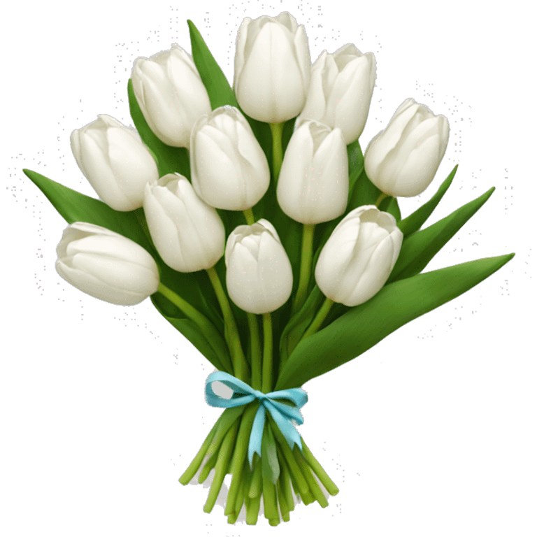 white tulip bouquet  emoji