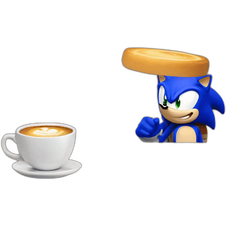 Sonic qui boit un café emoji