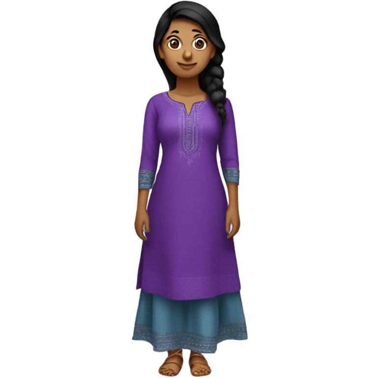 indian girl wearing full sleeve purple kurti  emoji