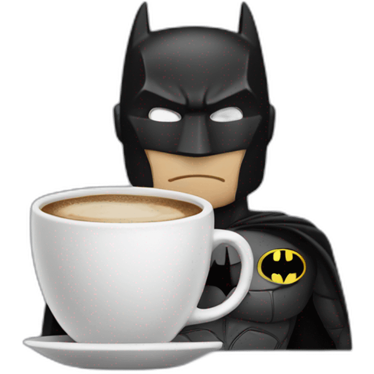 batman with a cup of coffee emoji