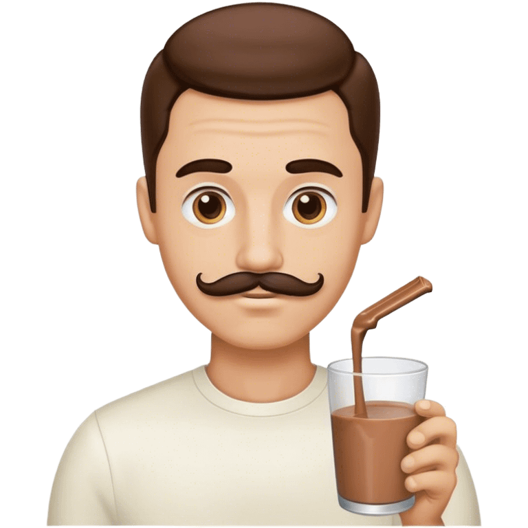 a man with a comb over and a small chocolate milk mustache  emoji