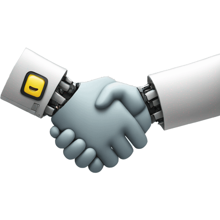 handshake with robot emoji