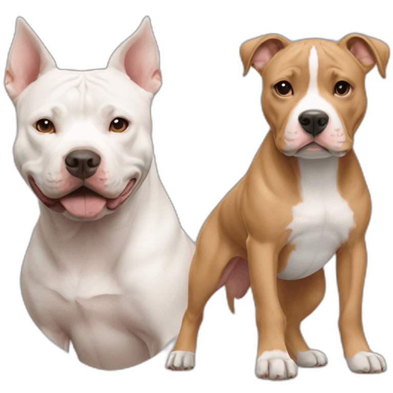 fawn and white colored pitbull emoji