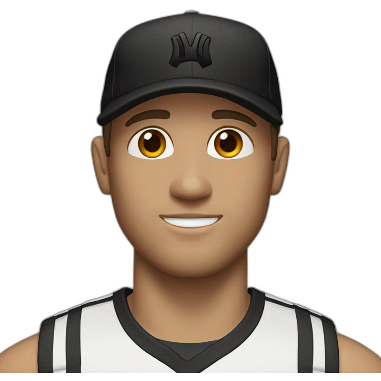 pale brown haired man with a black adidas cap emoji