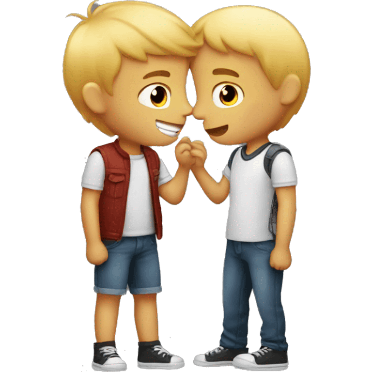 Two boys kissing gay emoji