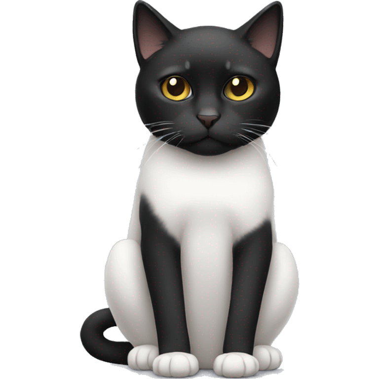 white and black sad cat emoji