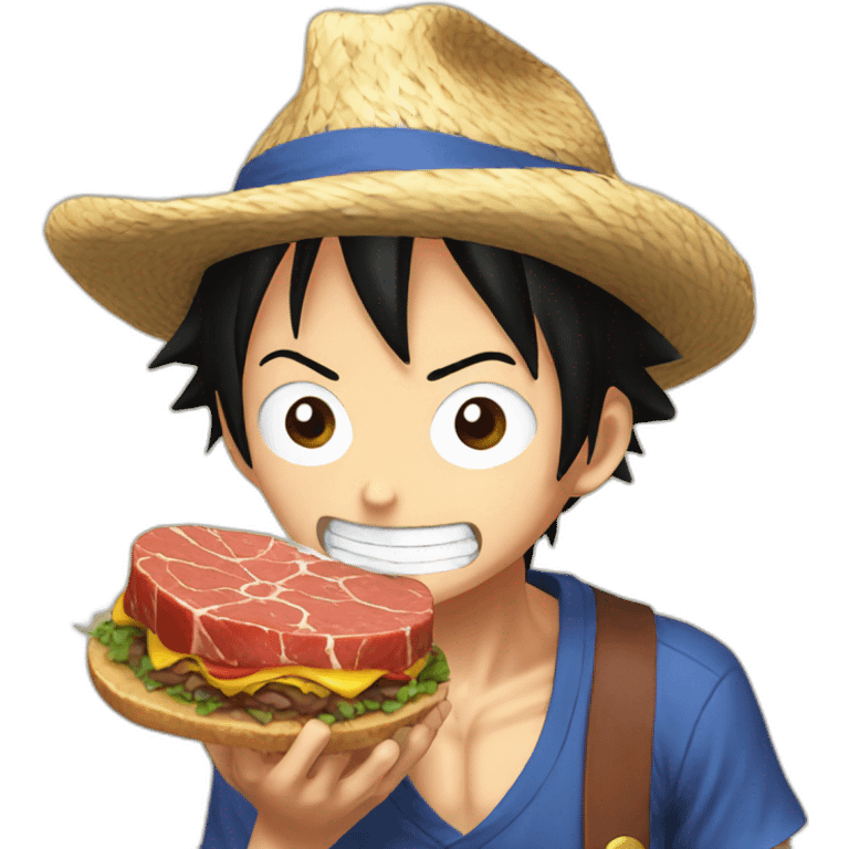 luffy eat meat emoji