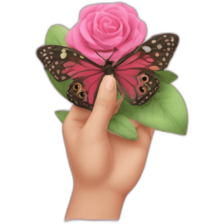 Mariposas con guantes rosas emoji