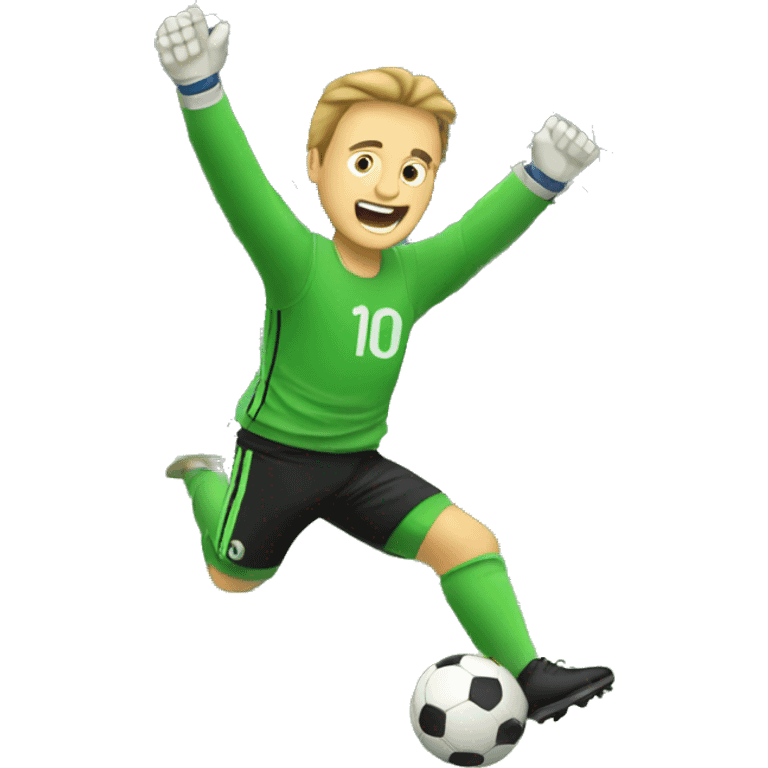 Soccer keeper making a save emoji