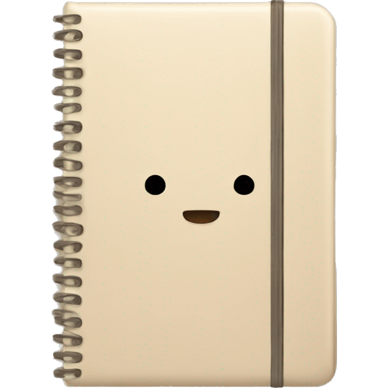 a notebook placed, closed, beige cover emoji